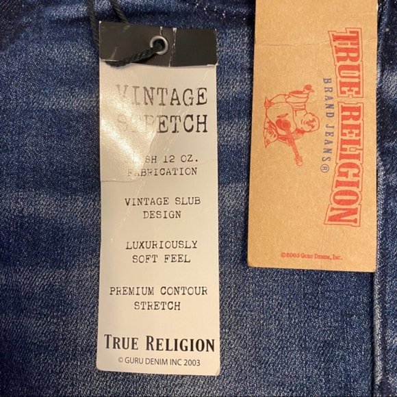 NWT True Religion Halle Velvet Backed Rips Skinny Jean size 24 - Picture 14 of 14
